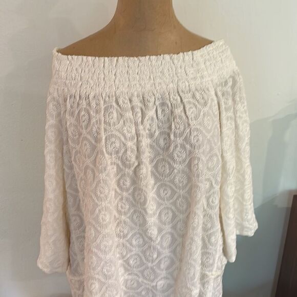 Current Elliot cotton blouse sz 2 or M/L eyelet embroidery great pre owned cond - Picture 3 of 8